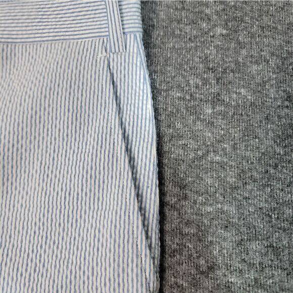 Crown & Ivy Seersucker Mens Modern Fit Pant Size 34W × 32L Blue White Striped - Picture 4 of 10